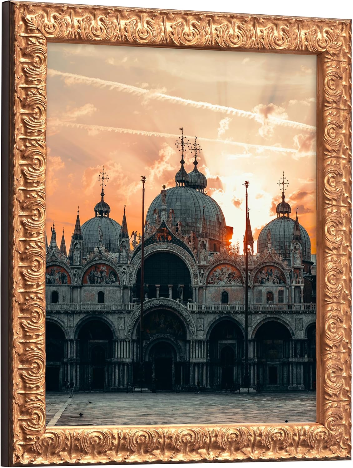 Craig Frames 24x36 Picture Frame – Ornate Gold Versailles Style 11239, 1 Inch Wide Wood Moulding, Acrylic Front, Backing, and hanging hardware – Vintage Decorative Display for Art or Posters