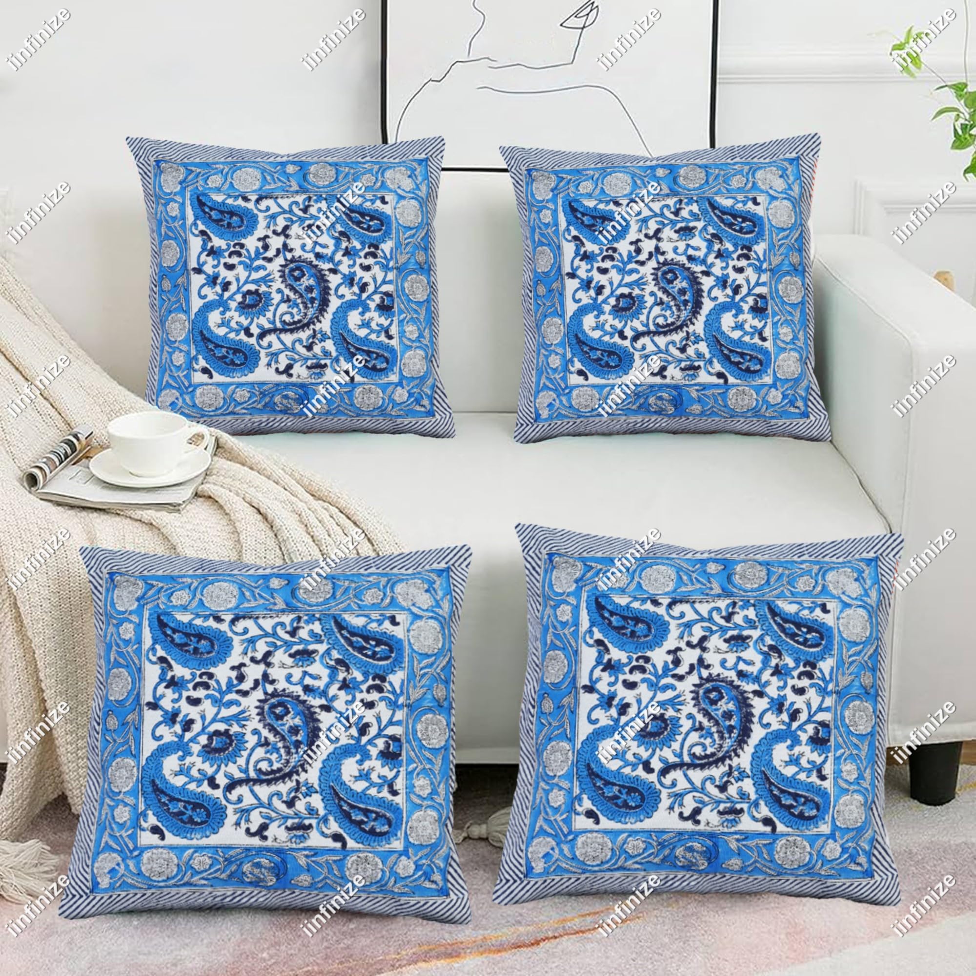 Housse de coussin ethnique fait main en coton pour un intérieur chaleureux