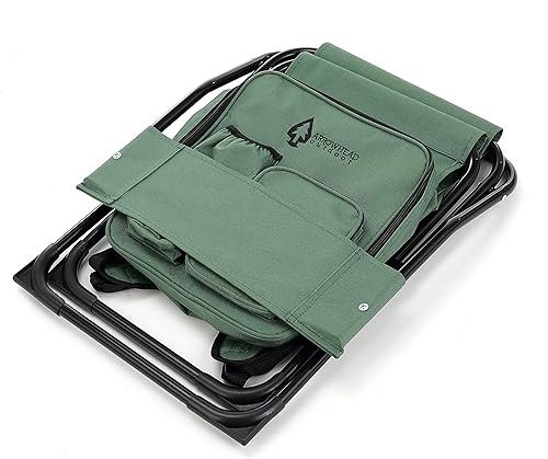 Miniatura 10 de Arrowhead Outdoor Silla de campamento compacta multifunción 3 en 1 mochila, taburete y enfriador aislado, con soporte para botellas y bolsa de