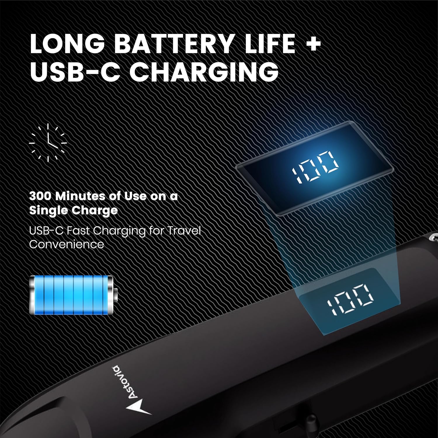 Professional Hair Clippers for Men – Zero-Gap Adjustable Blade, Long-Lasting 300-Min Battery, Quiet + Powerful Motor, LED Display – Cordless Barber Clipper for Fades & Lineups