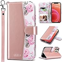 Vista 19 de ULAK Funda tipo cartera compatible con iPhone 13 para hombres, funda protectora con tapa de piel PU premium y función de caballete con tarjetero