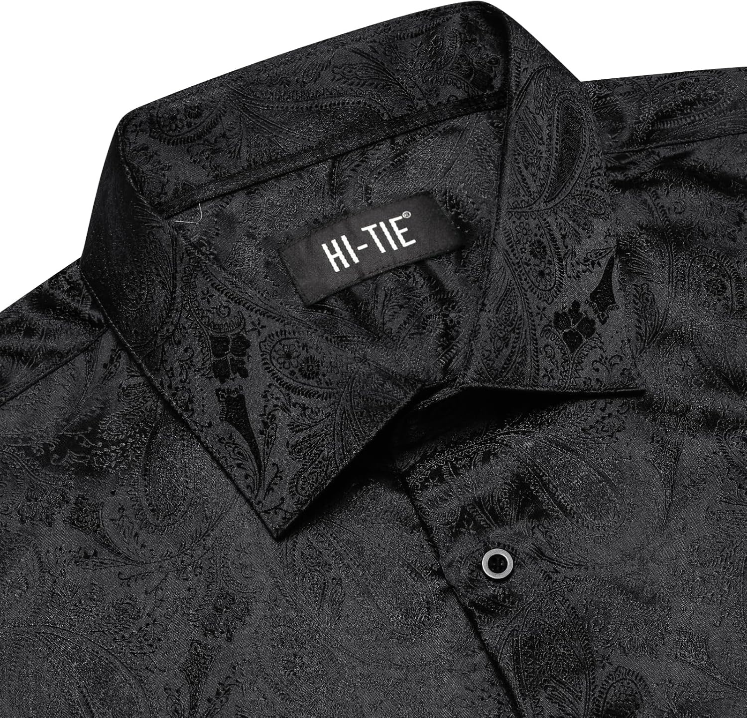 Hi-Tie Silk Mens Paisley Dress Shirts Casual Long Sleeve Button Down Regular Fit Shirts Formal Wedding Party Business - Image 5