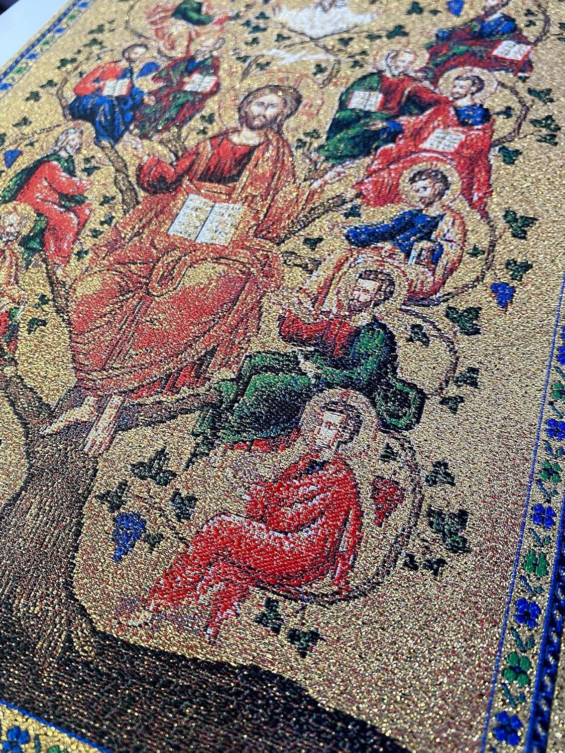 Needzo Tapestry Jesus and The 12 Apostles Vine Christ Religious Wall Hanging 14 Inch, Tree of Life, Religious Gift Room Wall Decoration