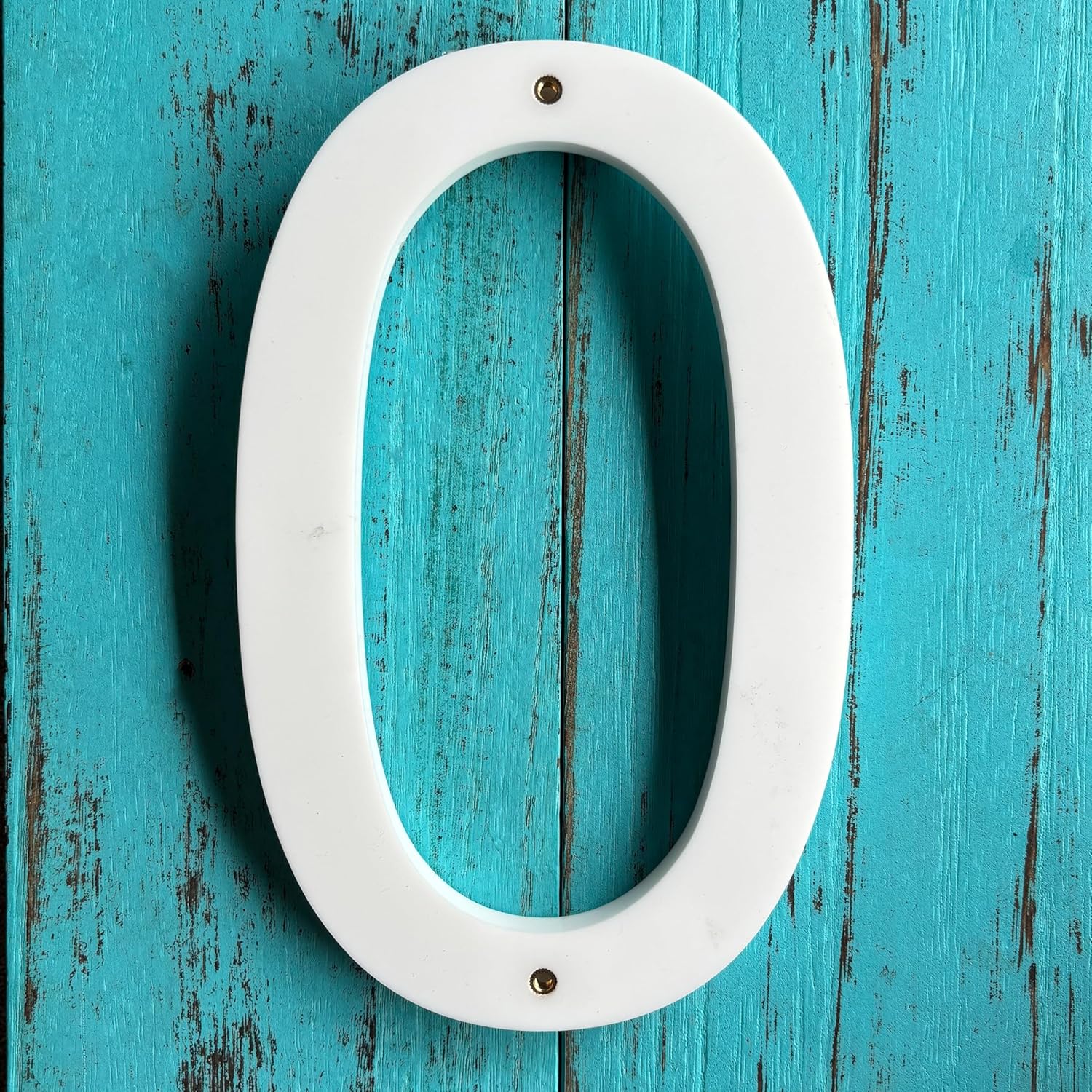 Modern 8-Inch House Numbers/Anti-fade & Rustproof Address Number for Home - Float or Flush Mounting Mailbox Number/White/Number 0