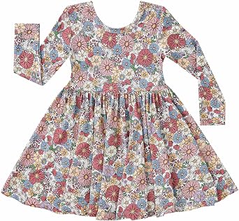 pureborn Baby Toddler Girl Viscose from Bamboo Dress 2-5T