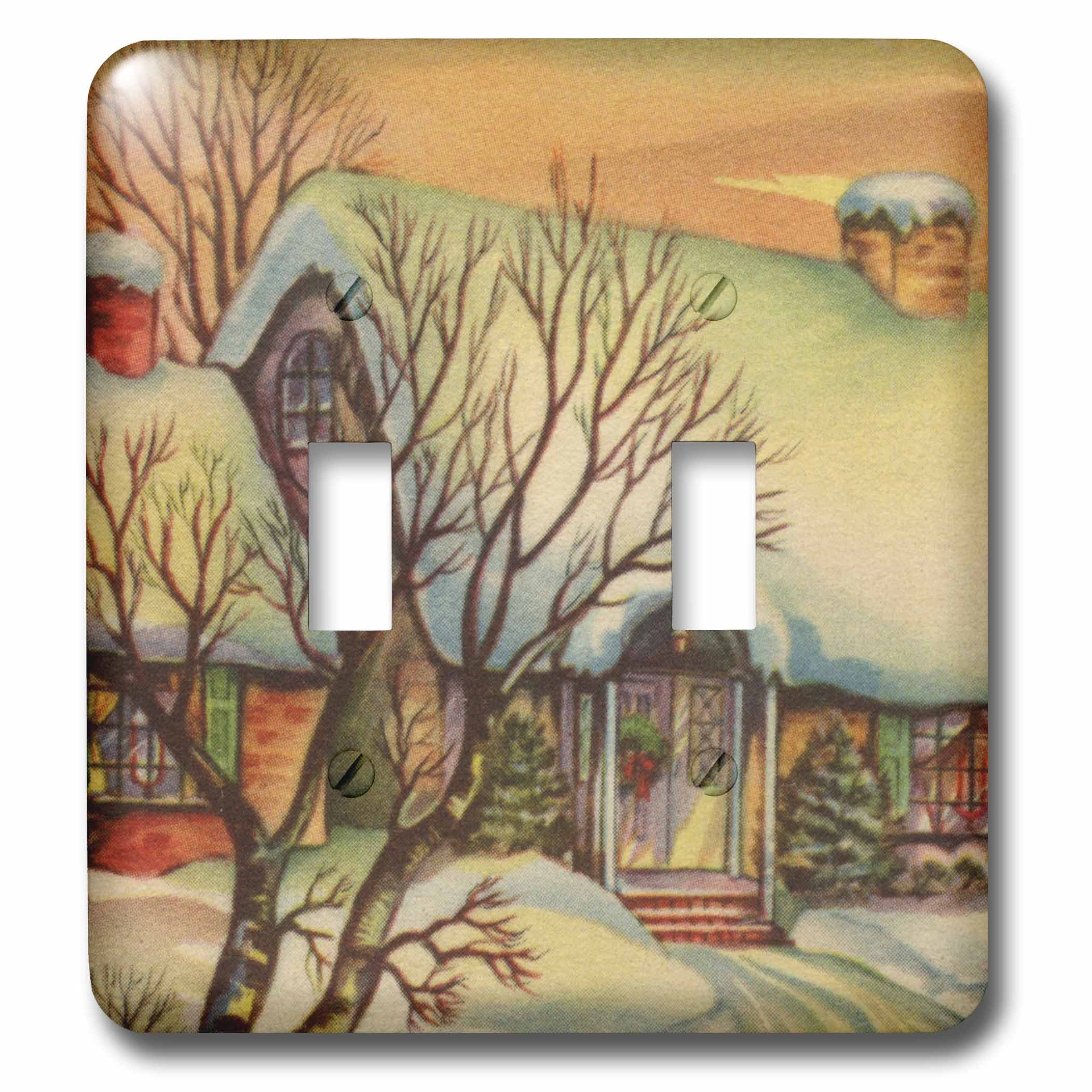 Interruptor doble con cubierta de nieve decorativa 3dRose lsp_60801_2 residencial