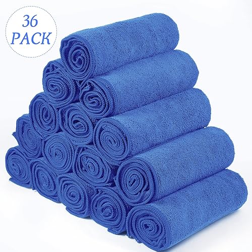 Miniatura 4 de 36 paquetes de toallas de microfibra absorbentes a prueba de blanqueador, resistentes a la decoloración, toallas de mano para gimnasio, baño, spa,
