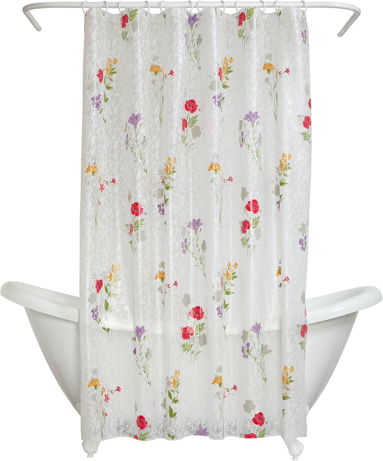Zenna Home 106194137Z Wild Flower Peva Shower Curtain Liner, Floral
