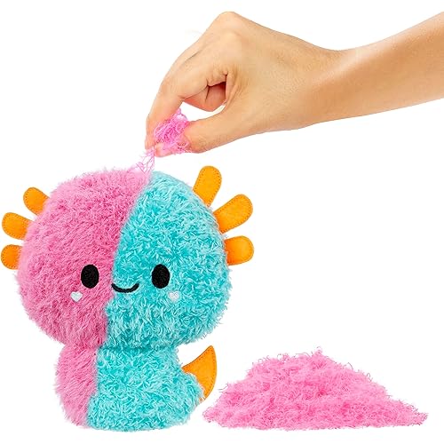 Fluffie Stuffiez Axolotl Small Collectible Feature Plush - Surprise Reveal Unboxing with Huggable ASMR Fidget DIY Fur Pulling, Ultra Soft Fluff