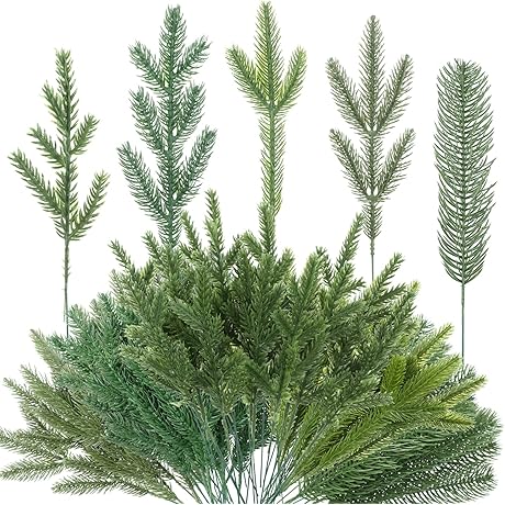 120 PCS Artificial Christmas Pine Branches Garland Picks Extra Christmas Tree Branches