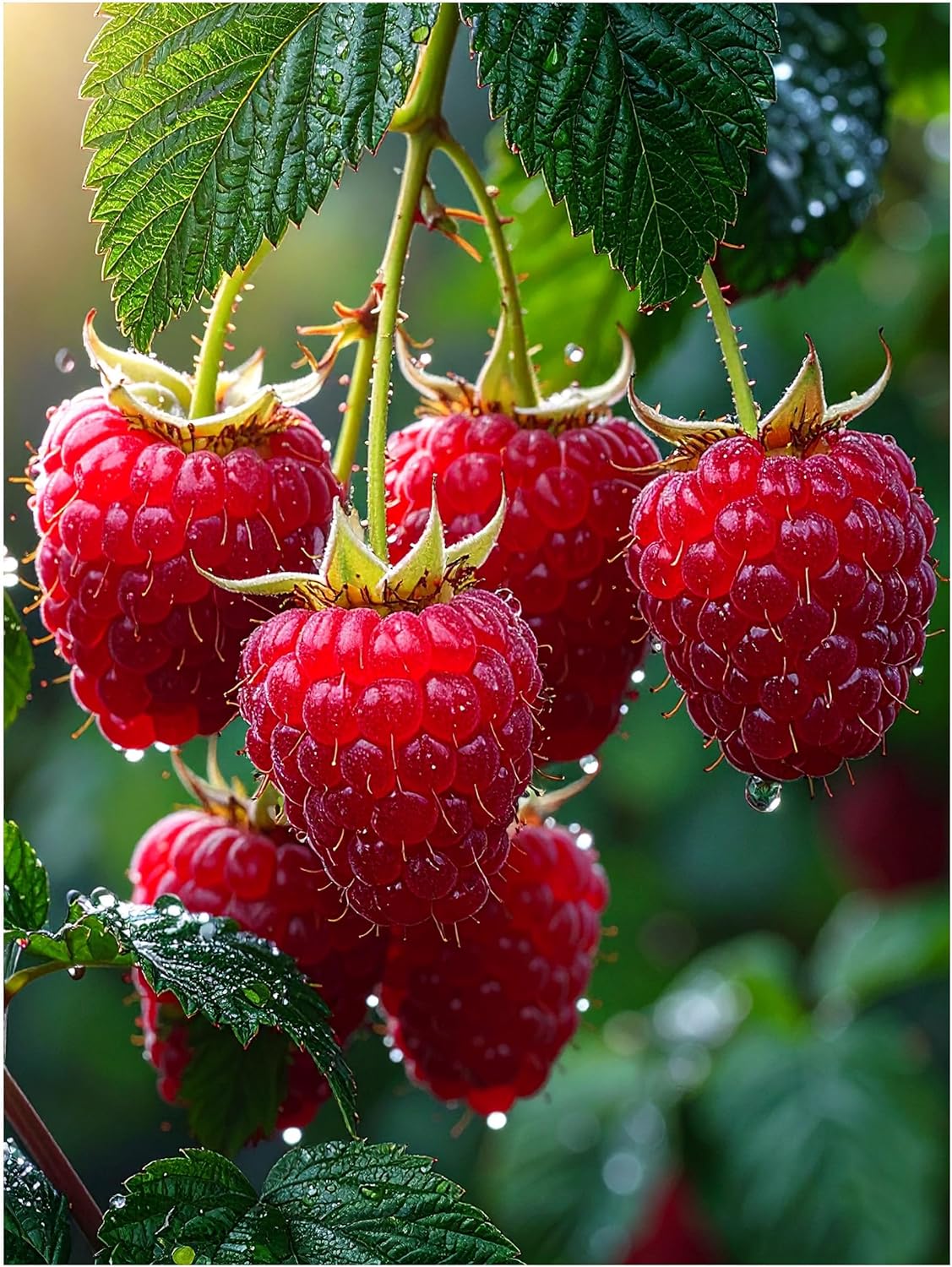 Tile Mural Ripe Raspberry Juicy Berries Kitchen Wall Backsplash Marble Ceramic