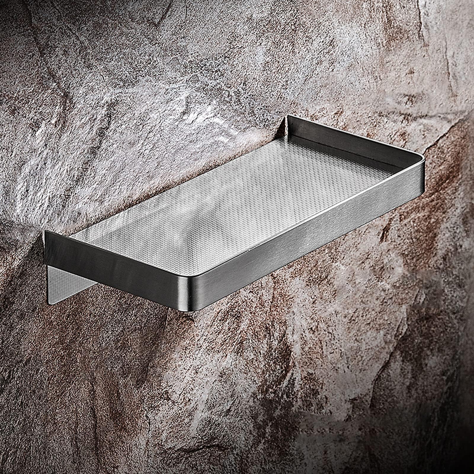 Mensole Angolari Doccia 4 Pezzi Acciaio Inox | Ripiani Autoadesivi Senza Fori | Set Bagno Con Portasapone