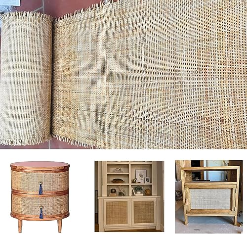 Miniatura 10 de CLAYNIX Cincha cuadrada de caña de ratán de 18 pulgadas de ancho, hoja de 18 pulgadas x 9 pies, rollo de correas de caña - Material de bastón para