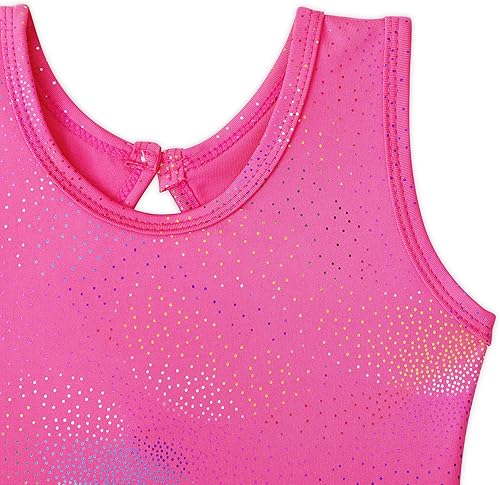 Miniatura 3 de HOZIY Leotardos para niñas, ballet, gimnasia, sin mangas, manga larga, destellos coloridos, azul aguamarina, rosa, morado, color liso