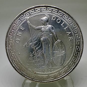 Amazon.co.jp: イギリス銀貨 貿易銀 1Dollar レプリカ 1900年 : ホビー