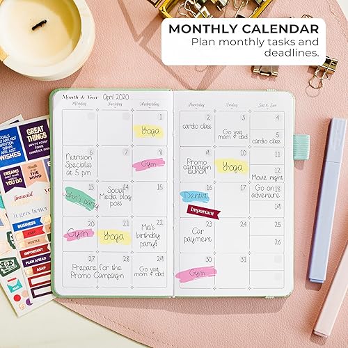 Miniatura 4 de GoGirl - Planificador y organizador semanal de bolsillo para mujeres, diario de objetivos y agenda para la gestión del tiempo y la productividad.