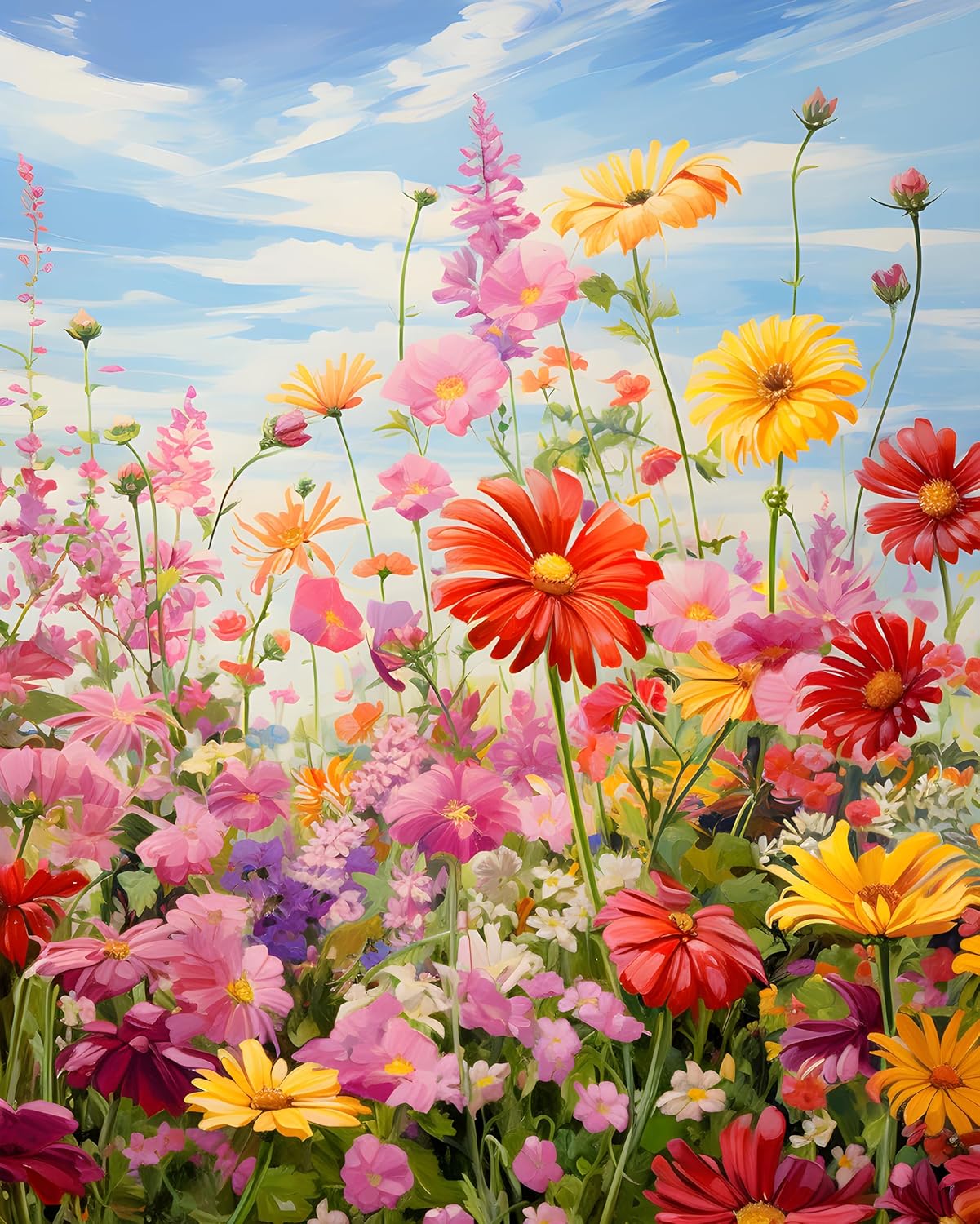 TUMOVO Paint by Number for Adults Colorful Flowers Paint Number Kits DIY Acrylic