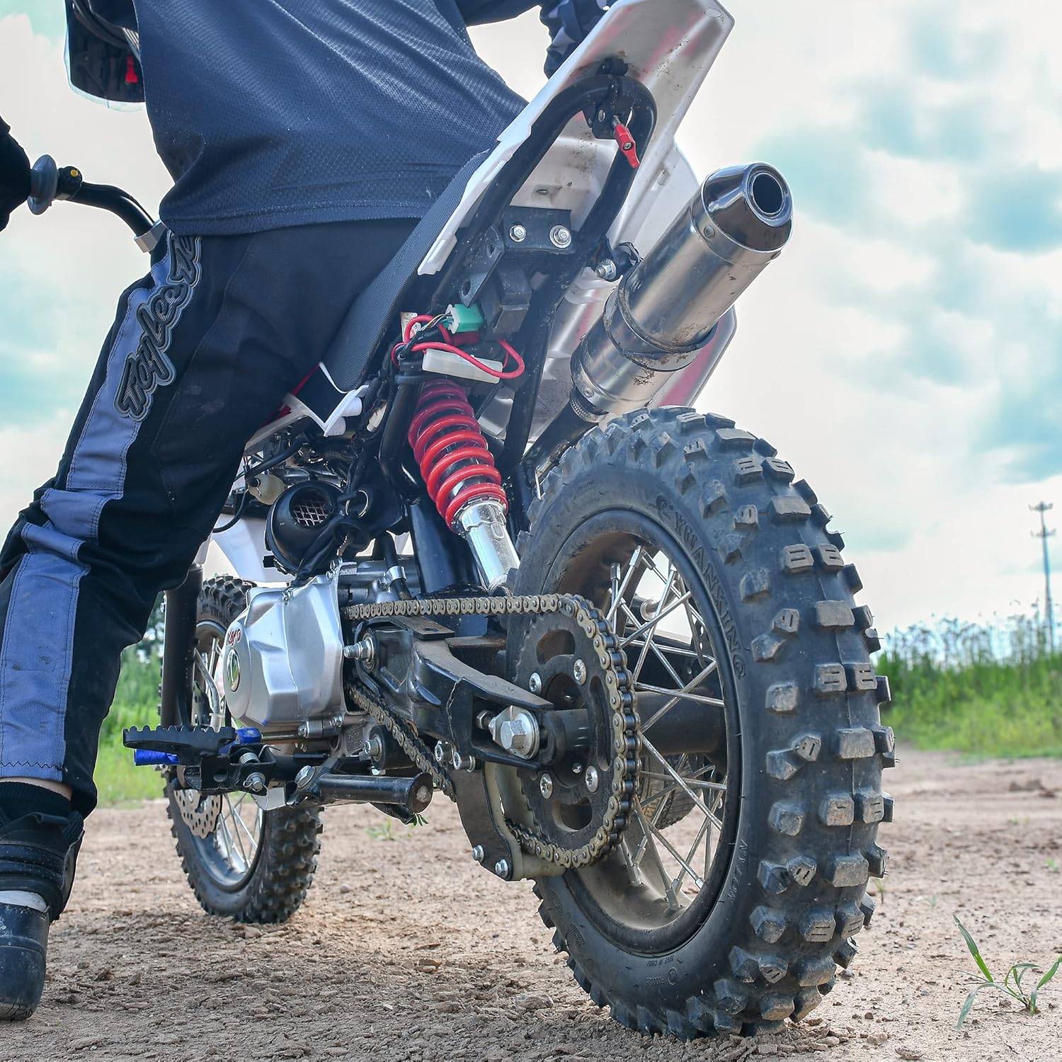 RUTU 10.25" 260mm Rear Shock, Mono Shock, Universal Pit Bike Shock Replacement for SDG SSR Pitster Lifan 110cc 125cc 140cc 200cc 250cc Pit Dirt Bike 400LBS - Red