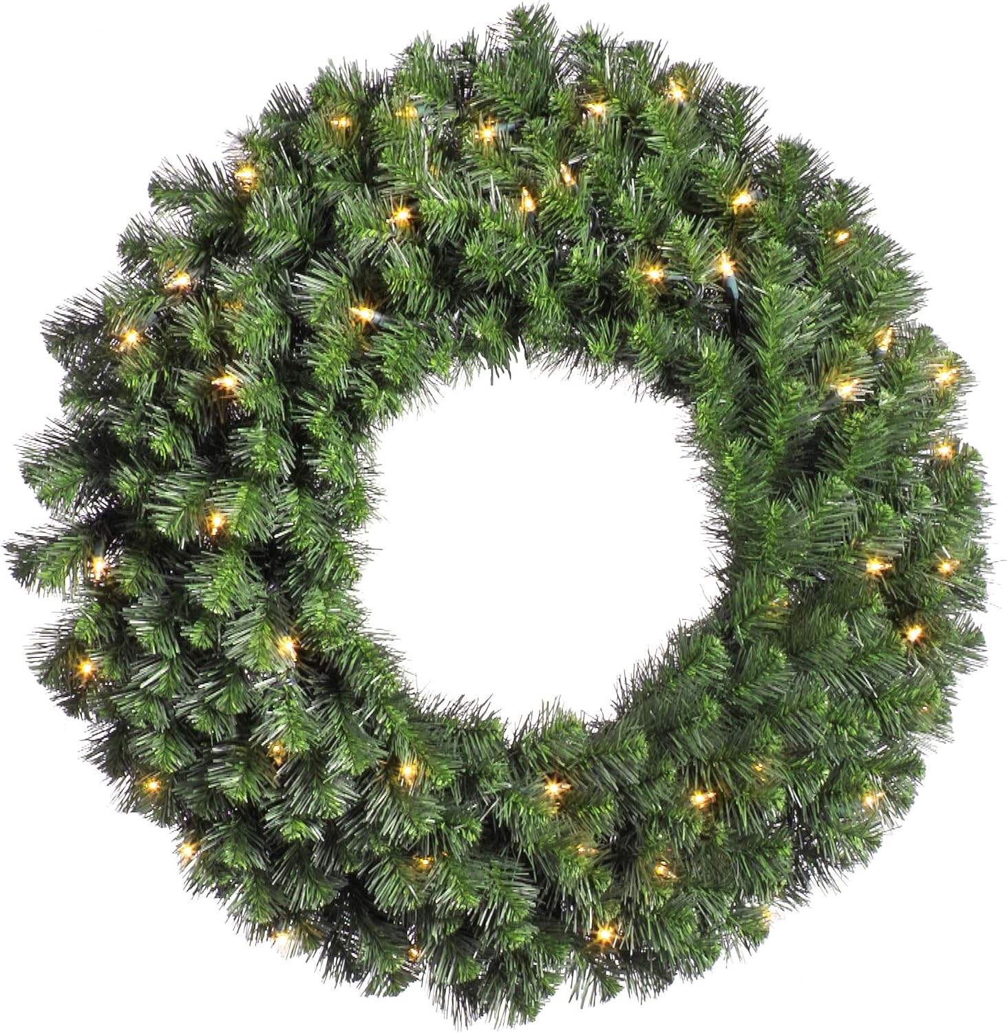 Vickerman 36" Douglas Fir Artificial Christmas Wreath - Warm White LED Lights - Faux Fir Christmas Wreath - Indoor and Outdoor Wreath - Reliable and Durable