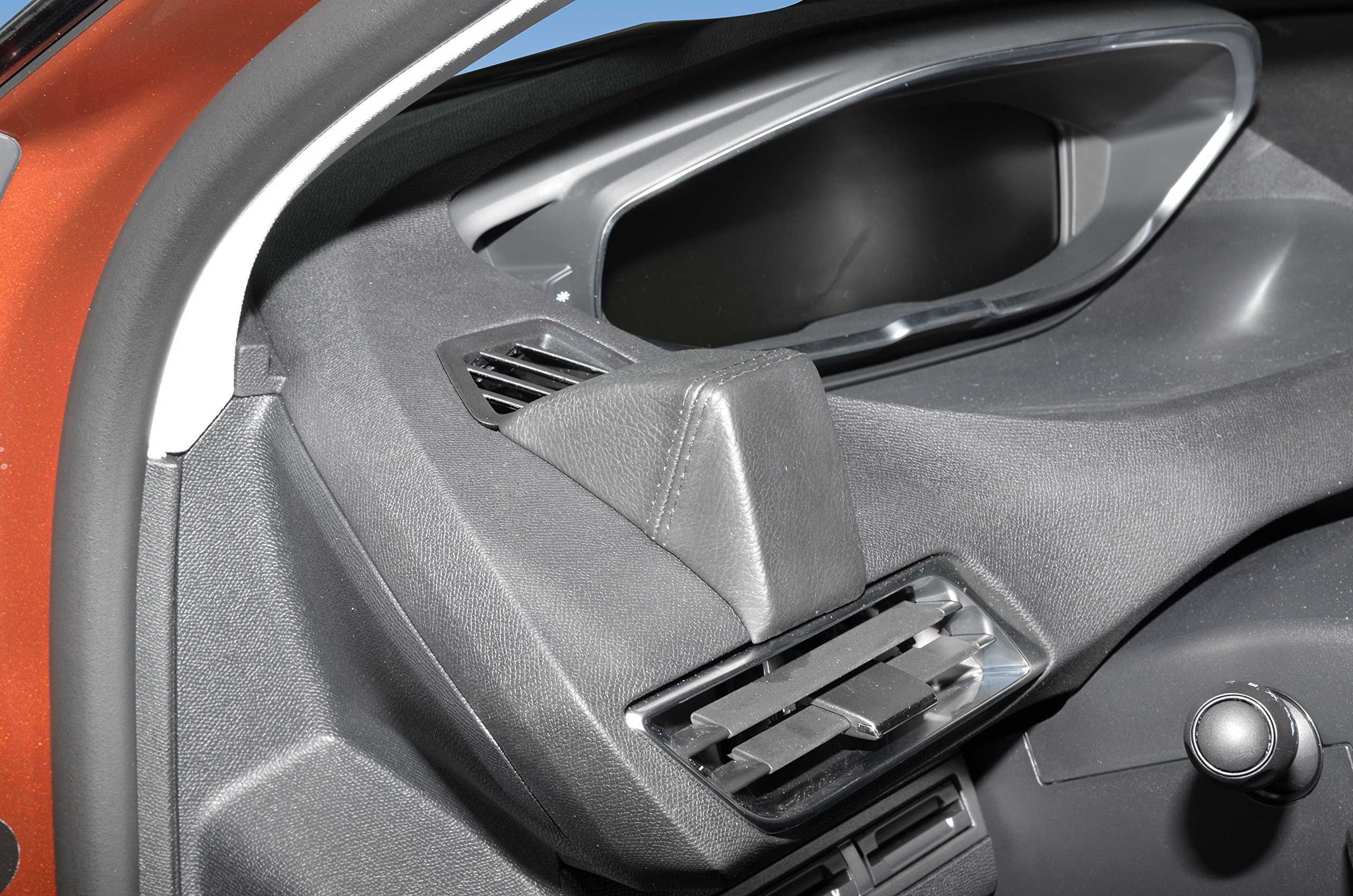 KUDA Uchwyt na telefon komórkowy pasujący do Peugeot 3008 & 5008 od 2016 - konsola telefoniczna do smartfonów, telefonów komórkowych, nawigacji i wielu innych – konsola ze sztucznej skóry, czarna,