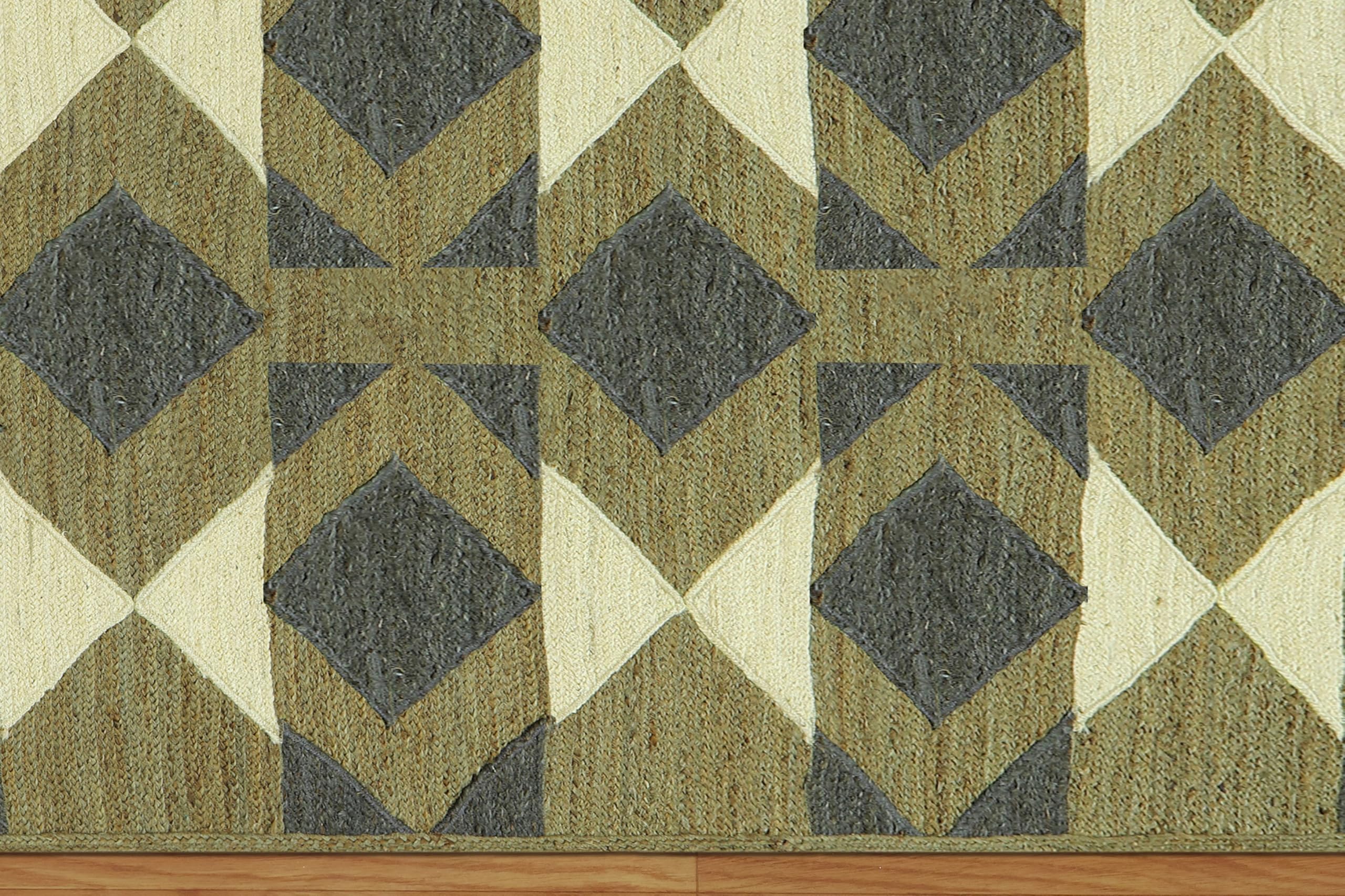 Bieżnik 2 x 15 cm, dywan boho, płaski splot, zielony, pleciony dywan z juty, odkurzanie, chodnik kuchenny, wielokolorowy, ręcznie tkany dywan, balkon, dekoracja, bieżnik, mały chodnik do