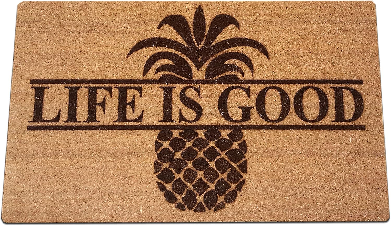 Personalized [Your Name] Coir Fiber Laser Engraved Doormat 30” x 18” Pineapple – Custom