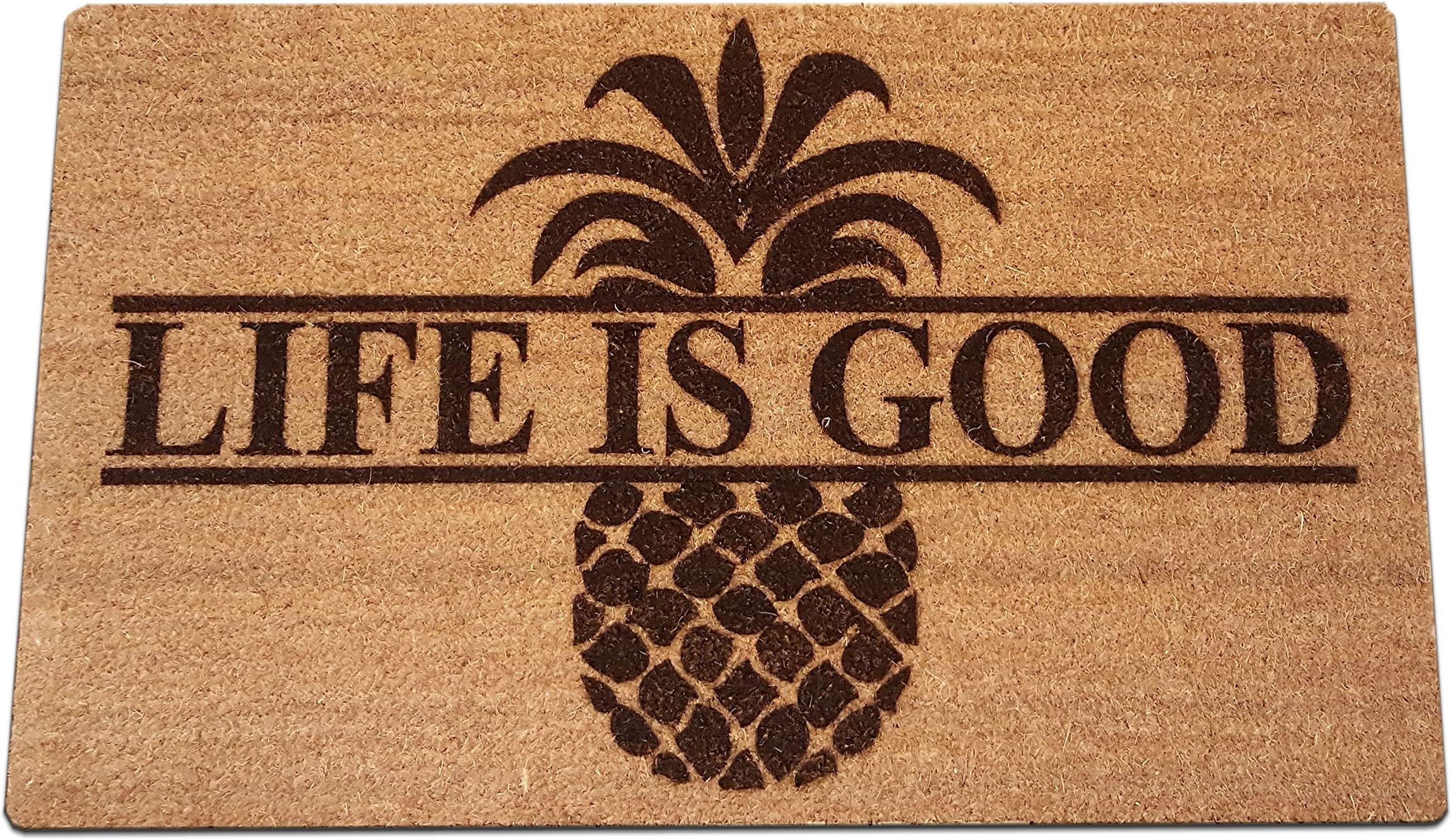 Personalized [Your Name] Coir Fiber Laser Engraved Doormat 30” x 18” Pineapple – Custom