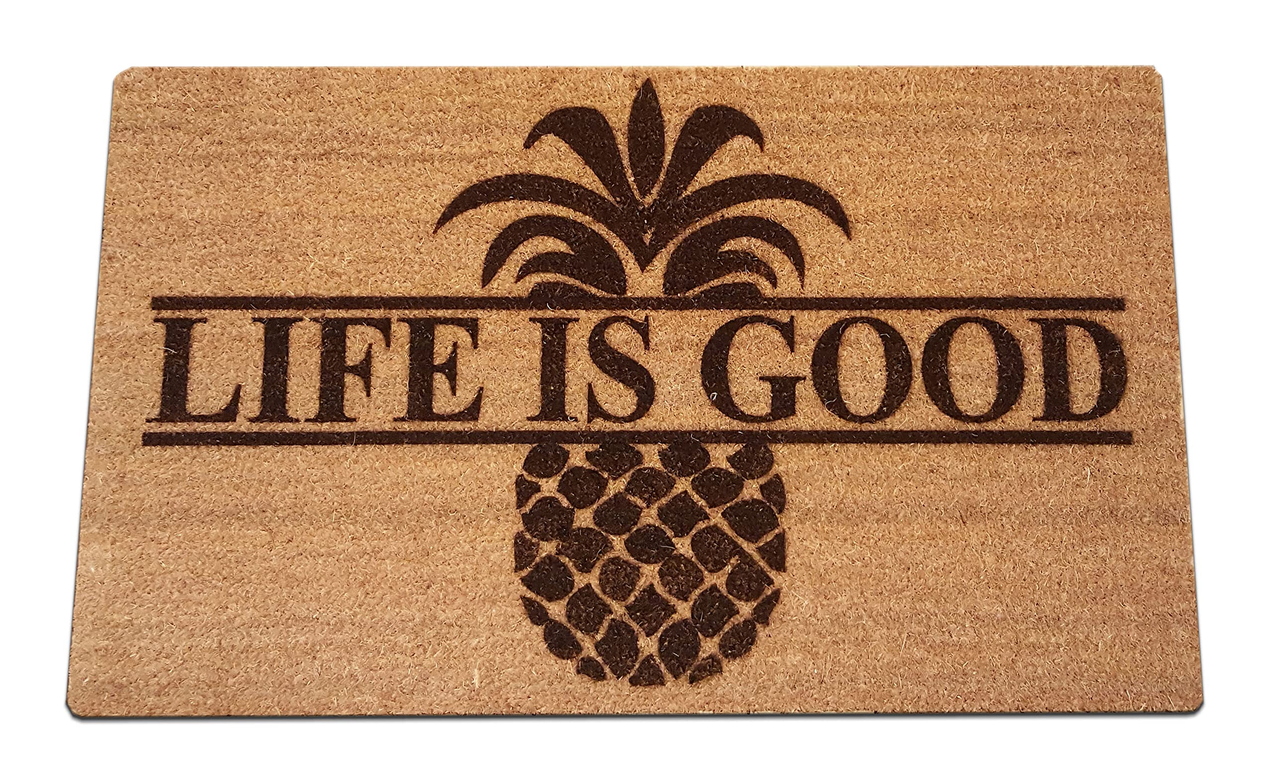 Personalized [Your Name] Coir Fiber Laser Engraved Doormat 30” x 18” Pineapple – Custom