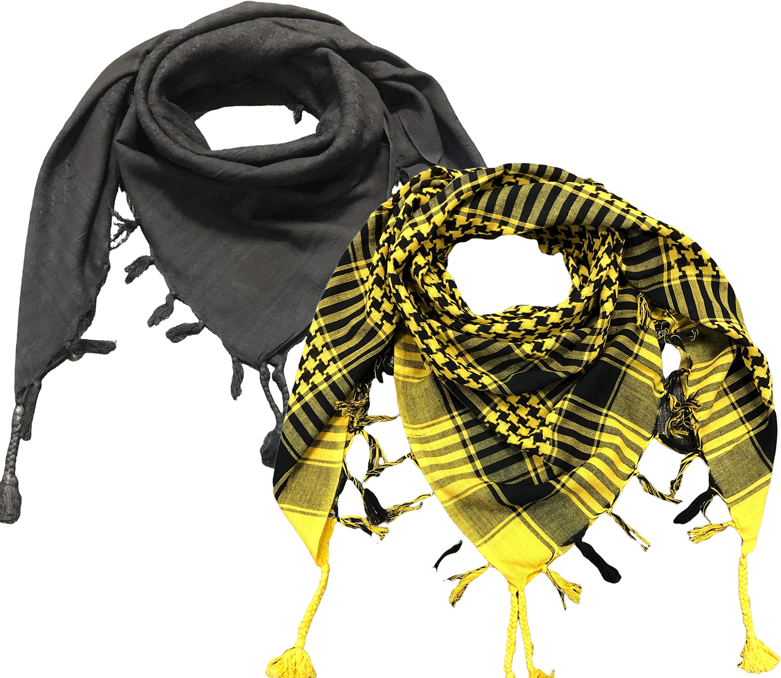 Elu Shemagh Scarf Men - Women /100% Cotton Military Shemagh Keffiyeh Scarf Arafat Tactical Desert Rave Bandana Head Wrap