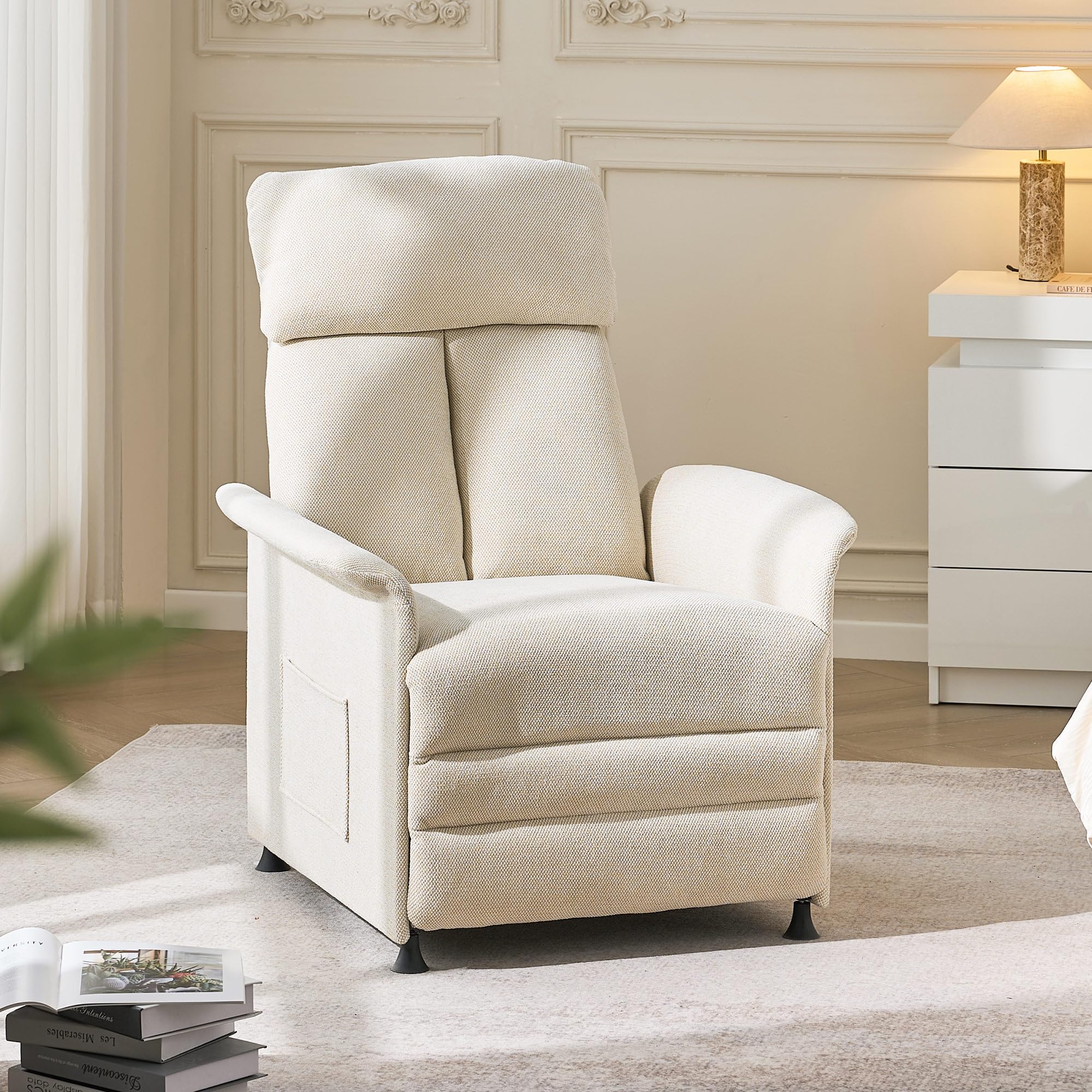 CLIPOP Recliner Chair with Adjustable Back and Footrest 130°-180°