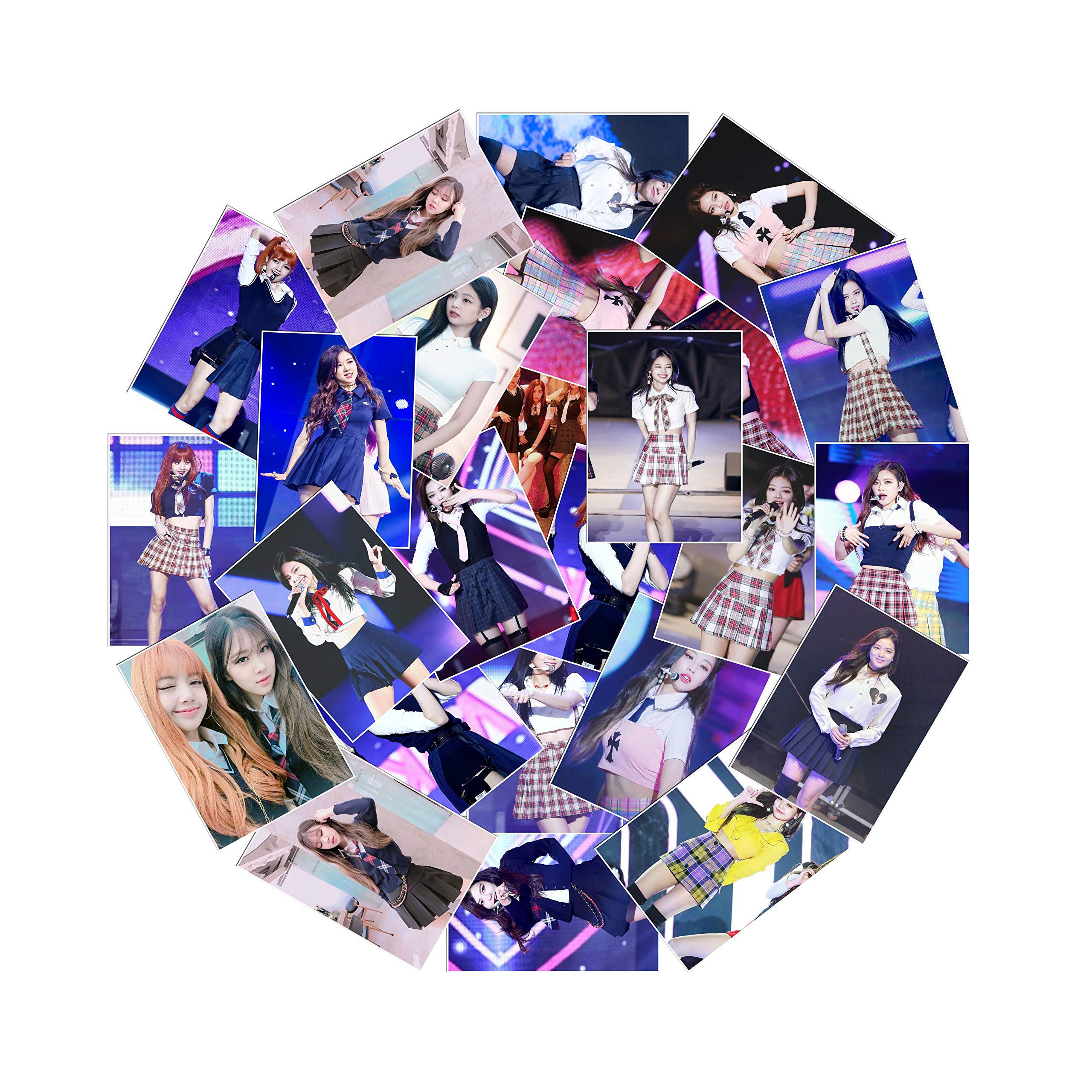 Black-Pink Stickers Vinyl Decal Kpop Photocard Set Schoolgirl Outfit