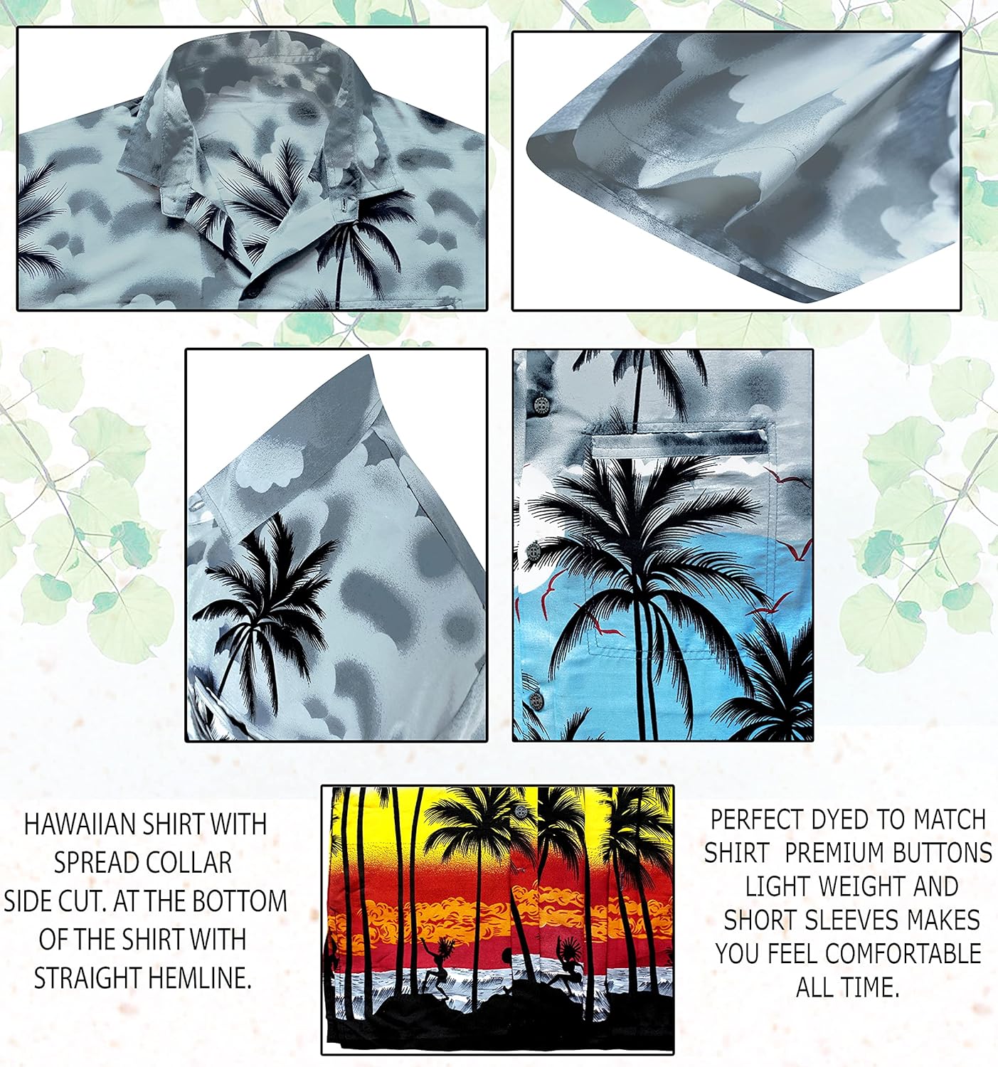 LA LEELA Men's Hawaiian Shirts Short Sleeve Button Down Shirt Mens Casual Shirts Vacation Tropical Shirts for Men Funny - Image 3