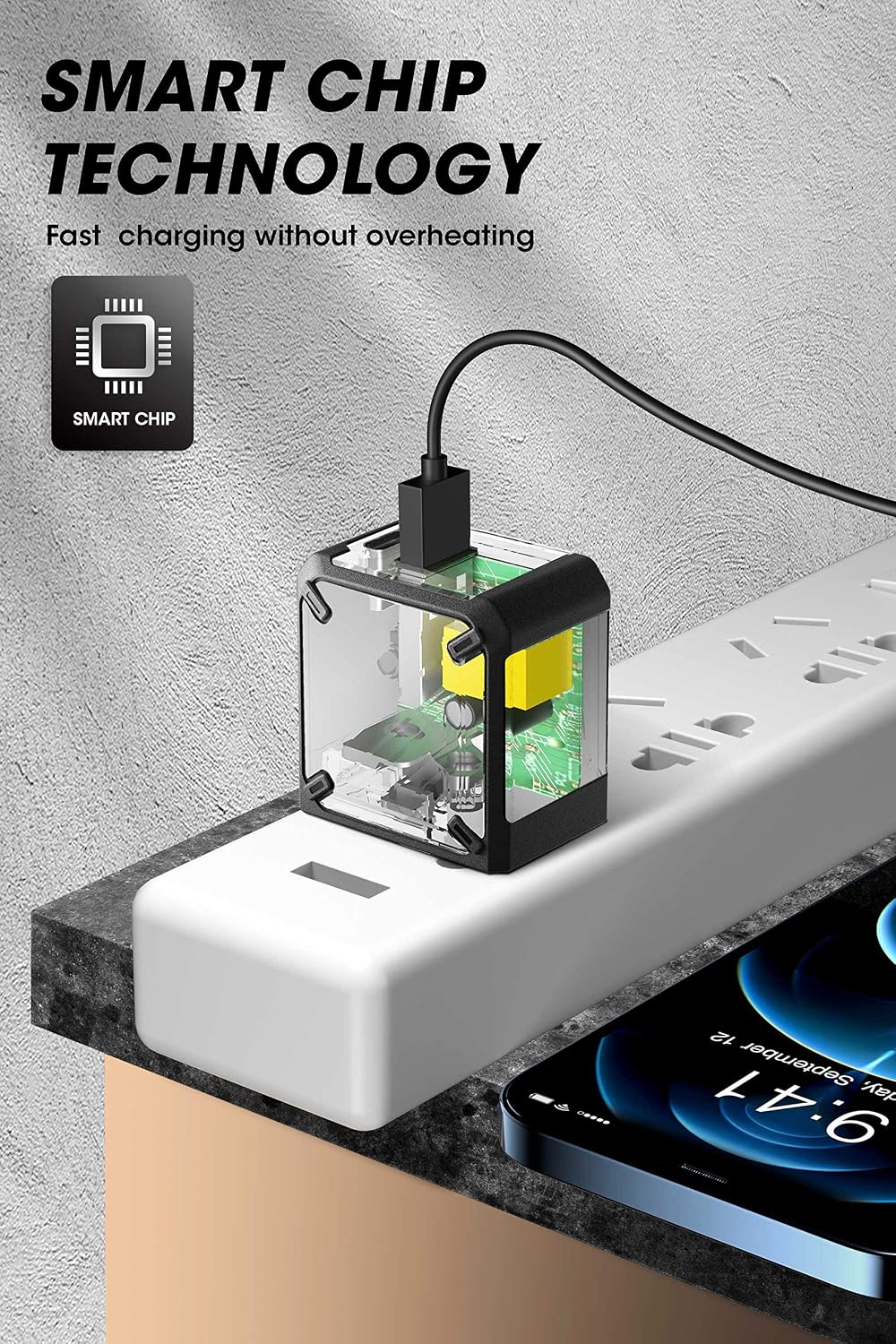 SUPCASE USB C Charger for iPhone 14/14 Pro /13/13 Pro, 20W Foldable PD Type C Fast Charger Power Adapter with 2-Port for iPhone 12/11, Galaxy S23, iPad, AirPods, Switch and More (Black)