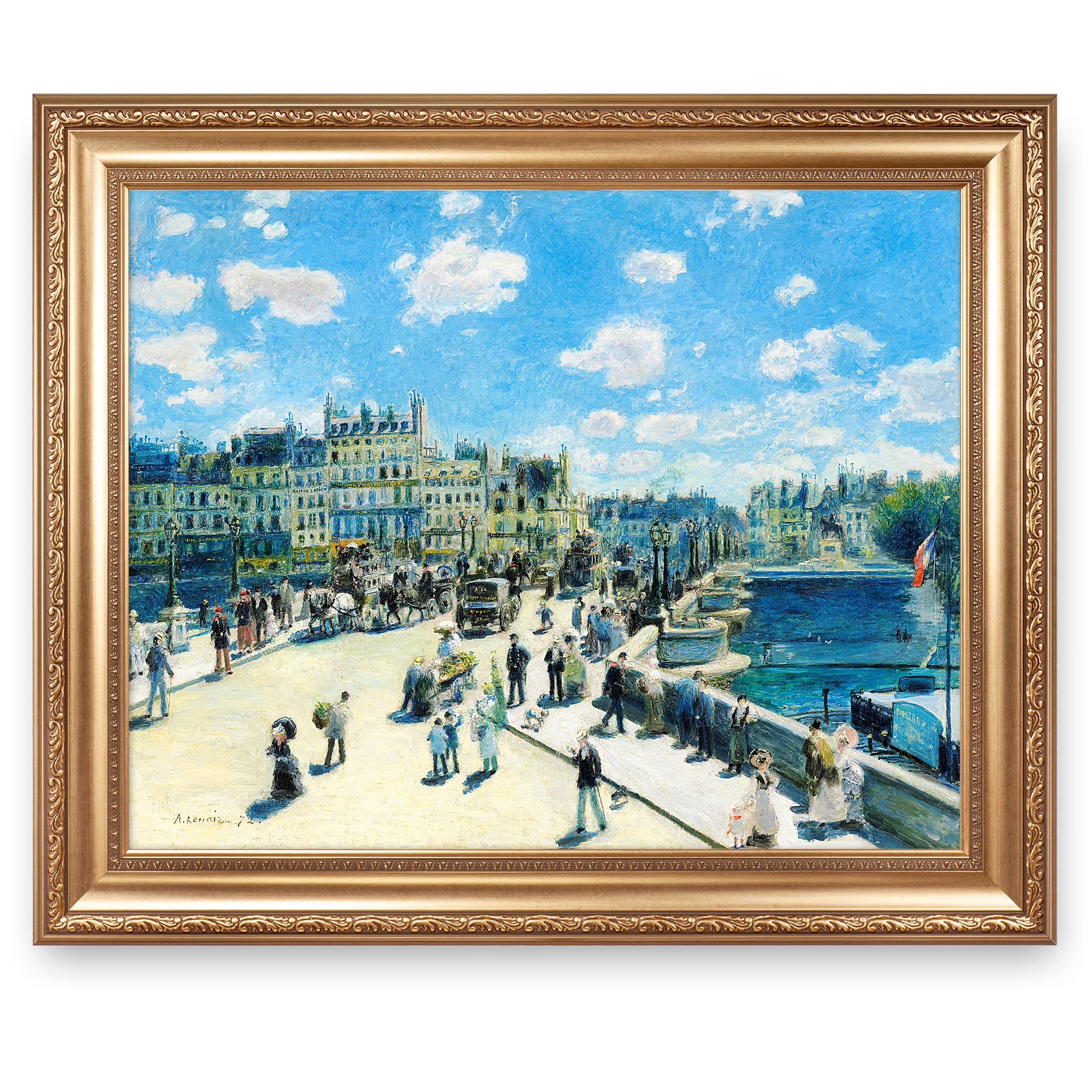 Pierre-Auguste Renoir、海外版超希少レゾネ、新品額装付 Amazon.com: Pont Neuf, Paris by Pierre-Auguste Renoir Painting