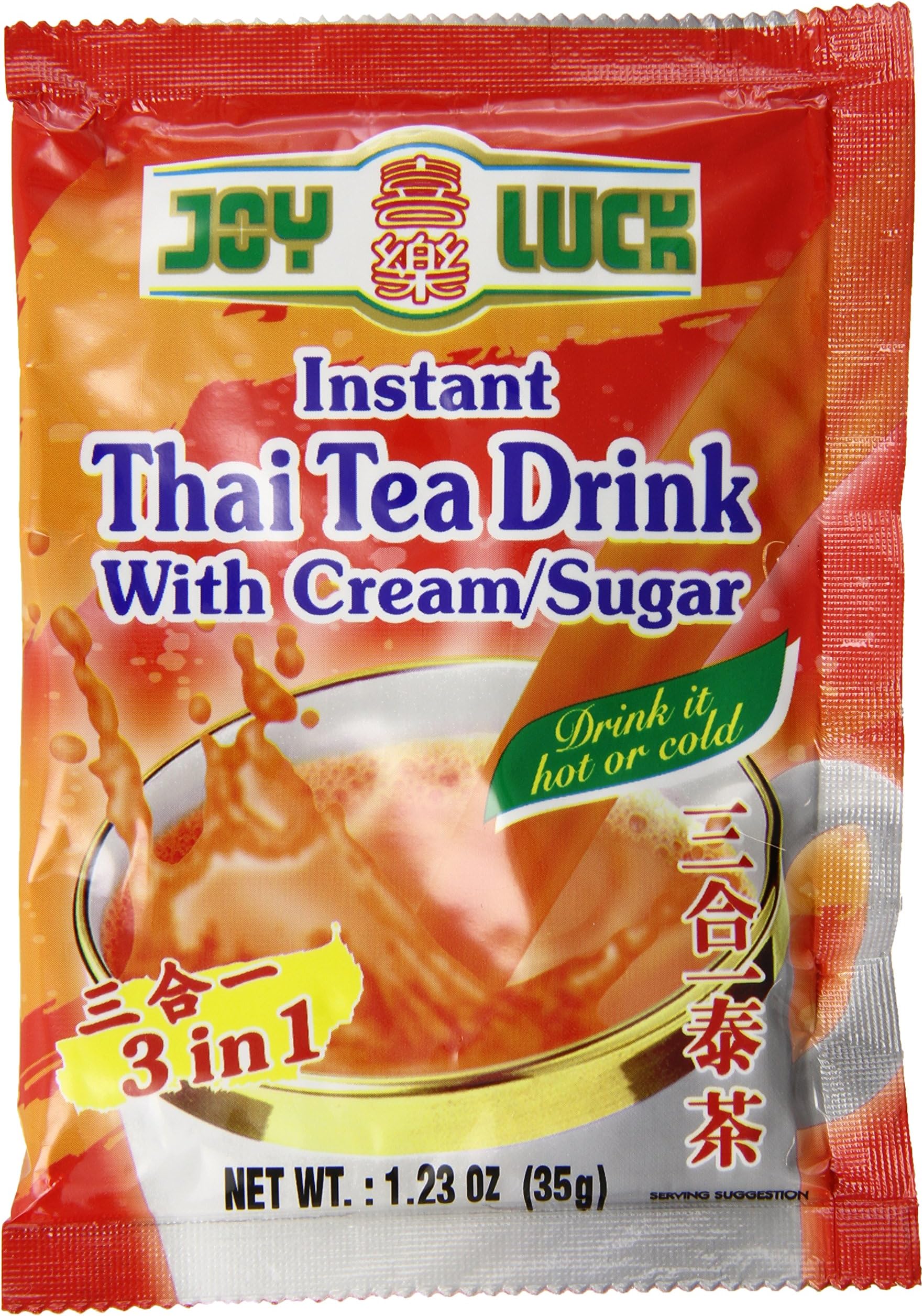 Joy Luck 3 in 1 Instant Drink with Cream/Sugar, Thai Tea, 1.23-Ounce (12 pack)