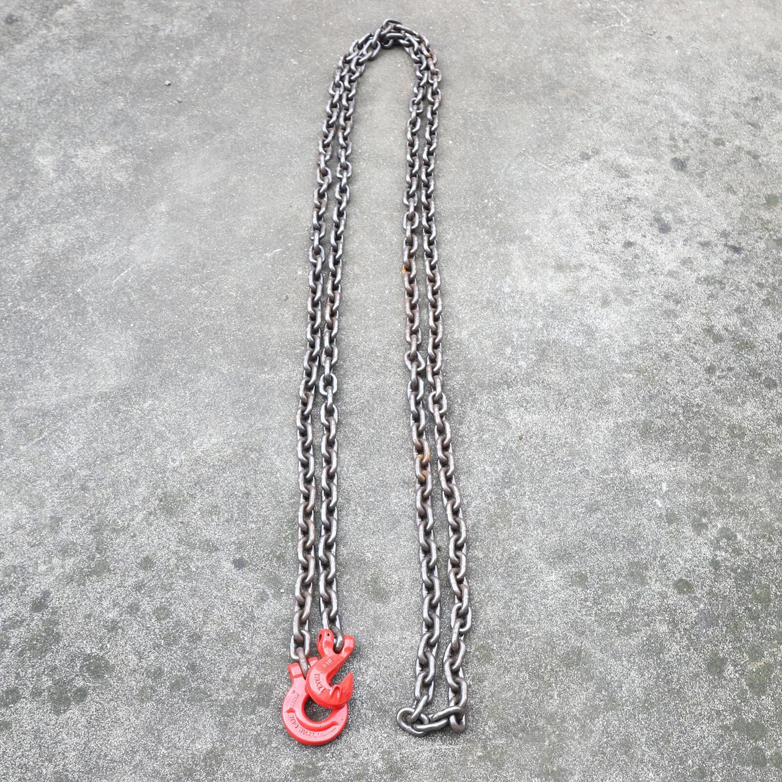 Kettenschlinge 8mm Durchmesser 3m/5m Arbeitslänge 2-Tonnen Hebekette mit glattkantigem Design & Zentriergreifer robuste Hebezeugkette für Stahlwerke, Häfen und Lagerhallen (5m)