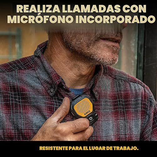 Miniatura 8 de DEWALT Altavoz Bluetooth portátil (versión actualizada), altavoz portátil inalámbrico con clip para sitio de trabajo profesional resistente al agua