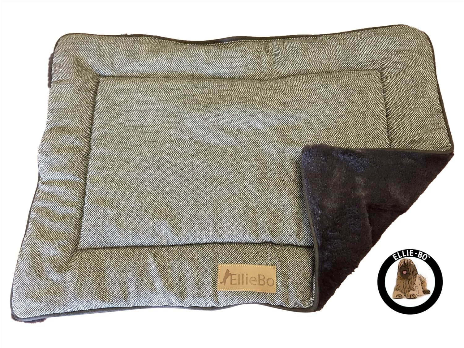 Ellie-Bo Medium Reversible Tweed and Brown Faux Fur Mat for 30-inch Dog Cage, Brown and Grey, 71 x 48 x 3 cm (L x W x H) - Image 5