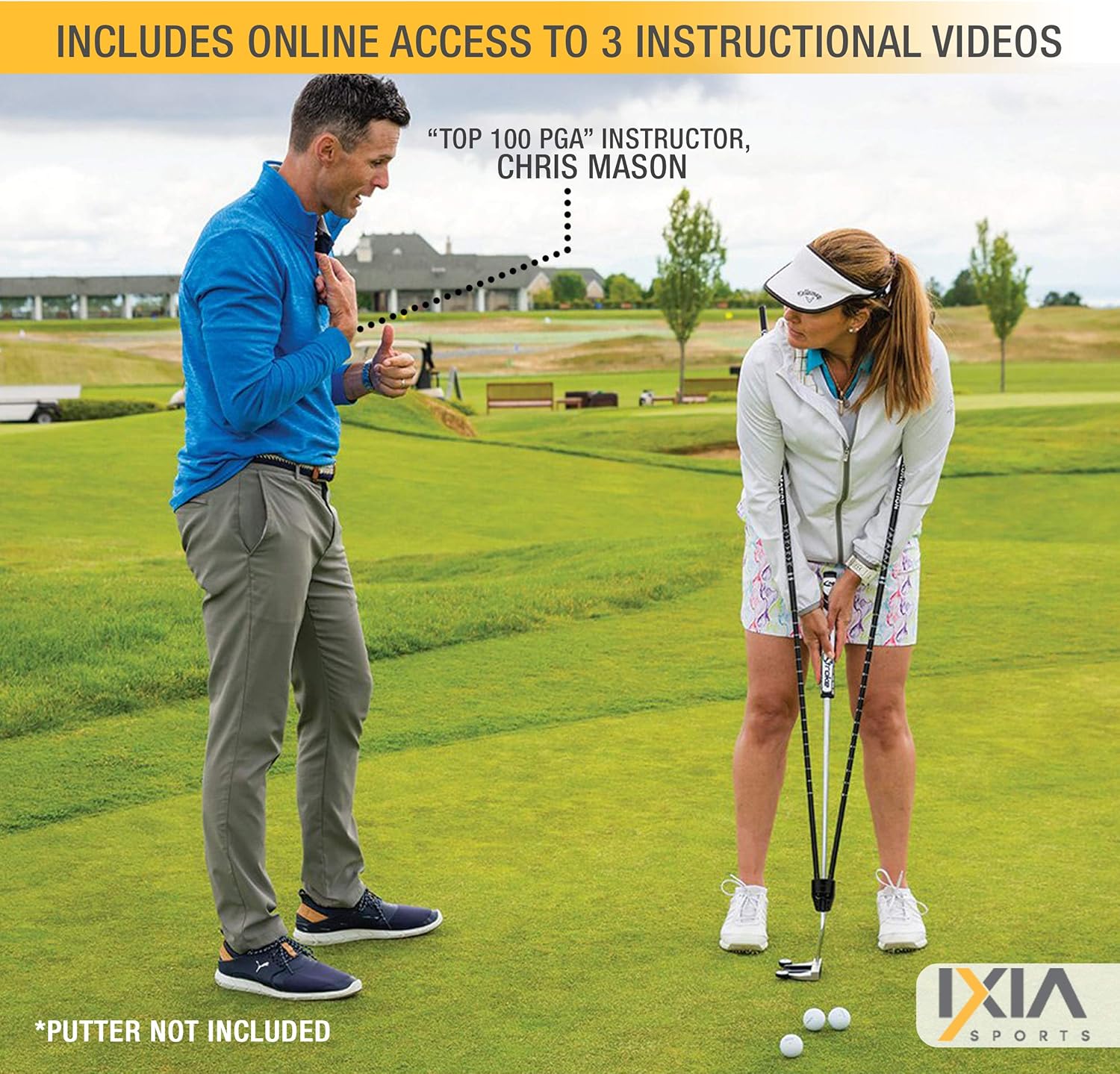 IXIA Sports - True Pendulum Motion (TPM) - Golf Putting Training Aid - Universal Tool for Adults, Kids, Juniors, Men, Women, Gift, Putter, Golf Channel School of Golf, Attaches to Any Putter Shaft : Sports & Outdoors