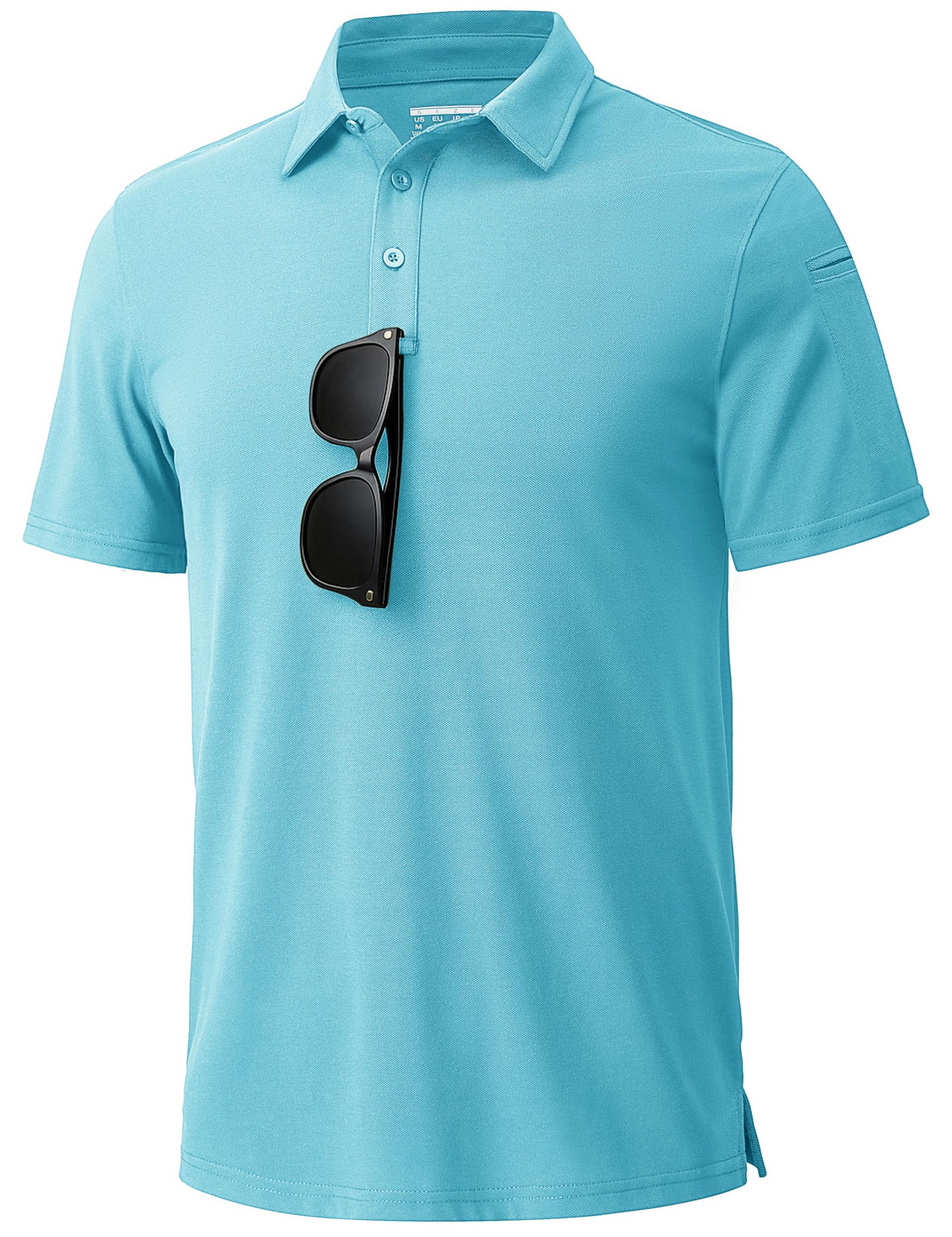 Cotrasen Mens Polo Shirts Short Sleeve Cotton Pique Golf Shirt 3 Button Classic Fit Basic Casual T-Shirts