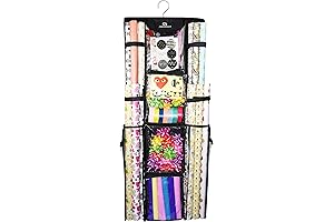 Freegrace Double Sided Over Door Wrapping Paper Organizer