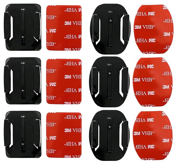 Vatsas Universal Mount Kit for Action Camera - Strong Adhesive & Secure Operation Camera Mount Holder for Vlogging - Compatible with GoPro, SJCAM, Xiaomi DJI Osmo Action Cameras ? Black