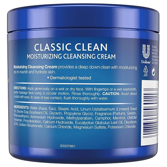 Noxzema Facial Cleanser, Moisturizing Cleansing Cream, 12 Ounce (Pack of 6)