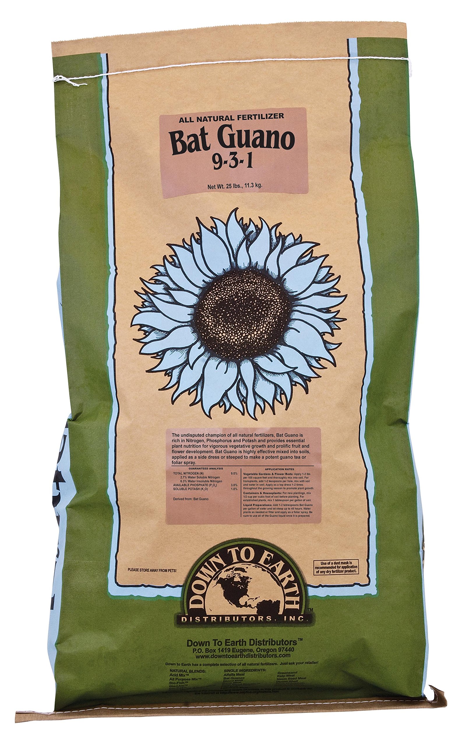 Down To Earth All Natural Fertilizers HGC723644 723644 Fertilizer, 25 lb, 9-3-1