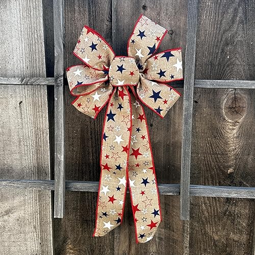 Miniatura 177 de Lazo de corona de cinta de arpillera natural, 10 pulgadas de ancho, colas largas de 18 pulgadas, granja, Pascua, otoño, invierno, Acción de Gracias