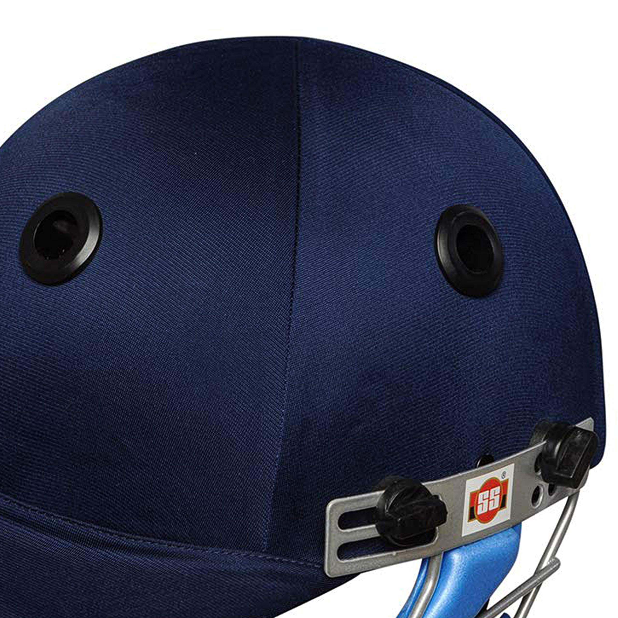 SS Gutsy Cricket Helmet | Navy Blue | Size: Medium | For Men & Boys | Mild Steel Grill | Eva Padding 1