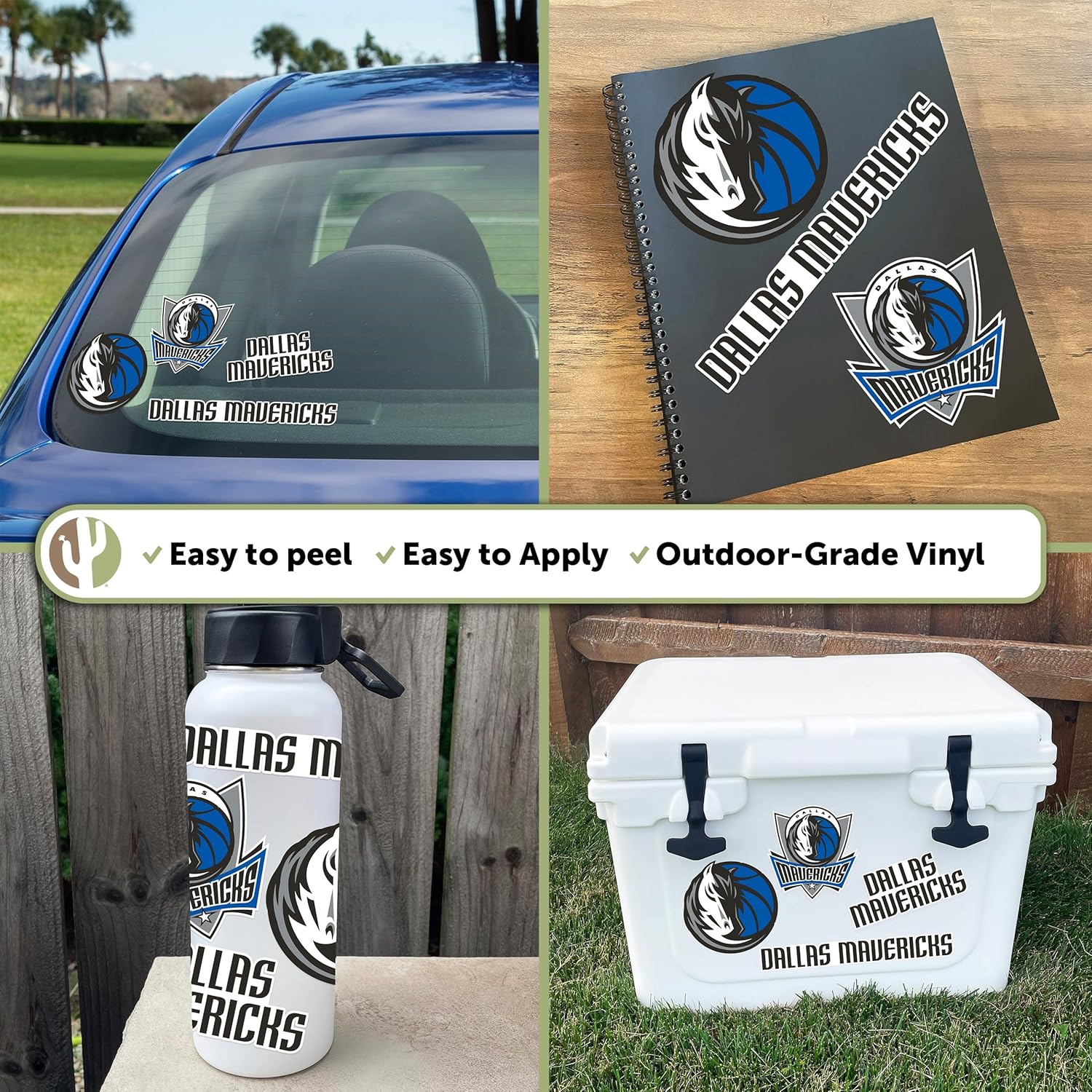 Desert Cactus Dallas Mavericks NBA Officially Licensed Sticker Vinyl Decal Laptop Water Bottle Car Scrapbook (Type 2) - Image 2