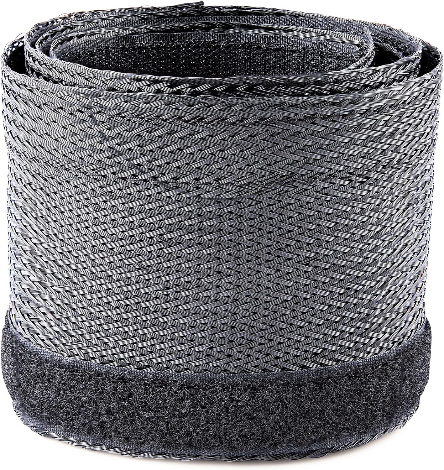 StarTech.com 10ft (3m) Cable Management Sleeve, Trimmable Heavy Duty Cable Wrap, 1.2" (3cm) Dia. Polyester Mesh Computer Cable Manager/Protector/Concealer, Black Cord Organizer/Hider (WKSTNCMFLX)