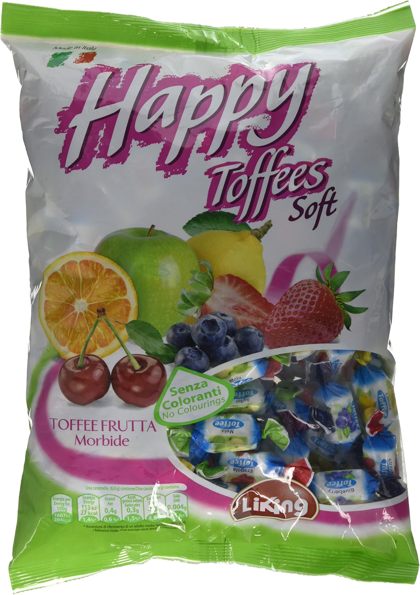 Italian Sweets Soft Caramel and Fruit Toffees 1 kg