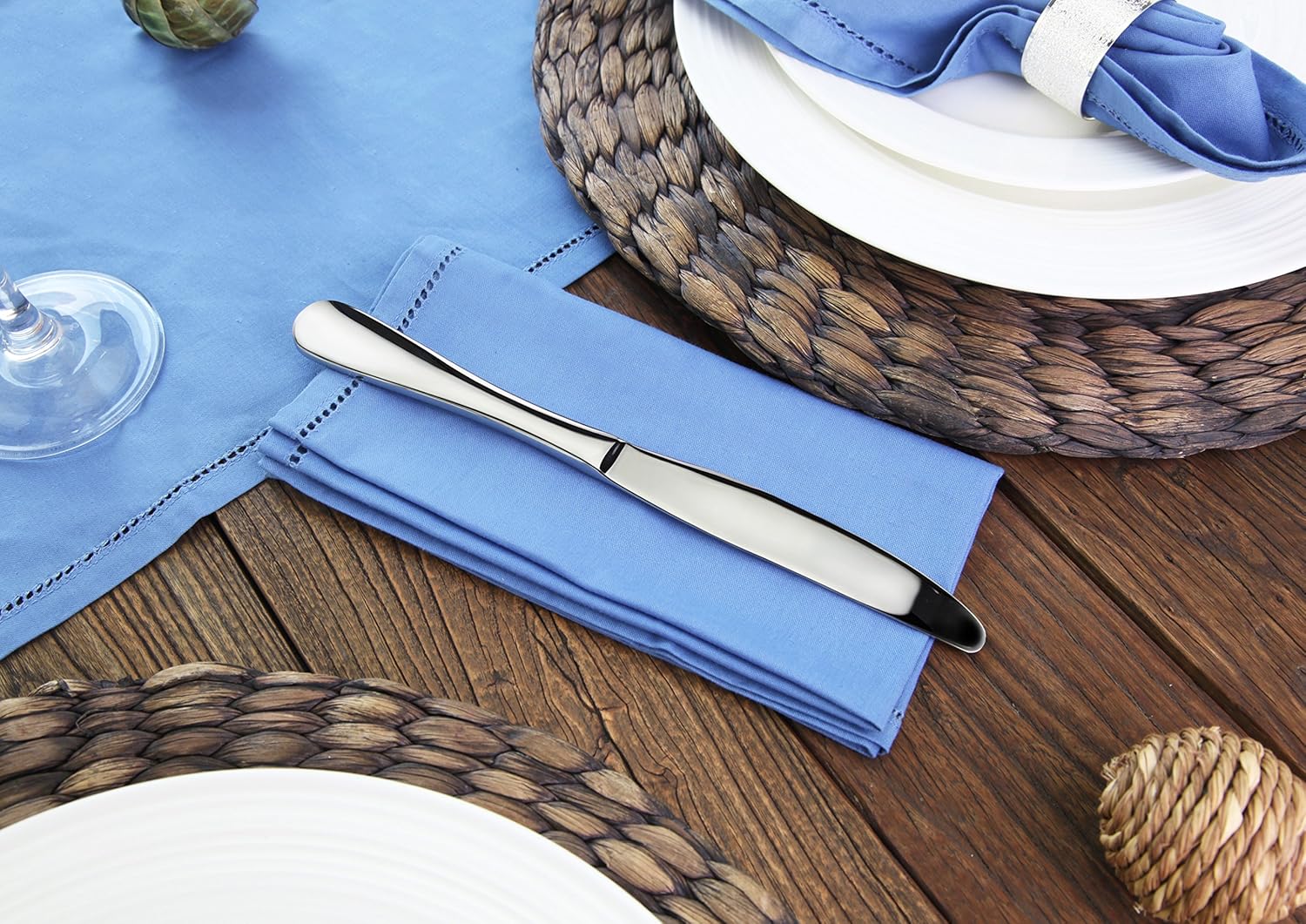 Artaste Rain 18/10 Stainless Steel (Silver (Set of 12), Dinner Knife (9.15-Inch))